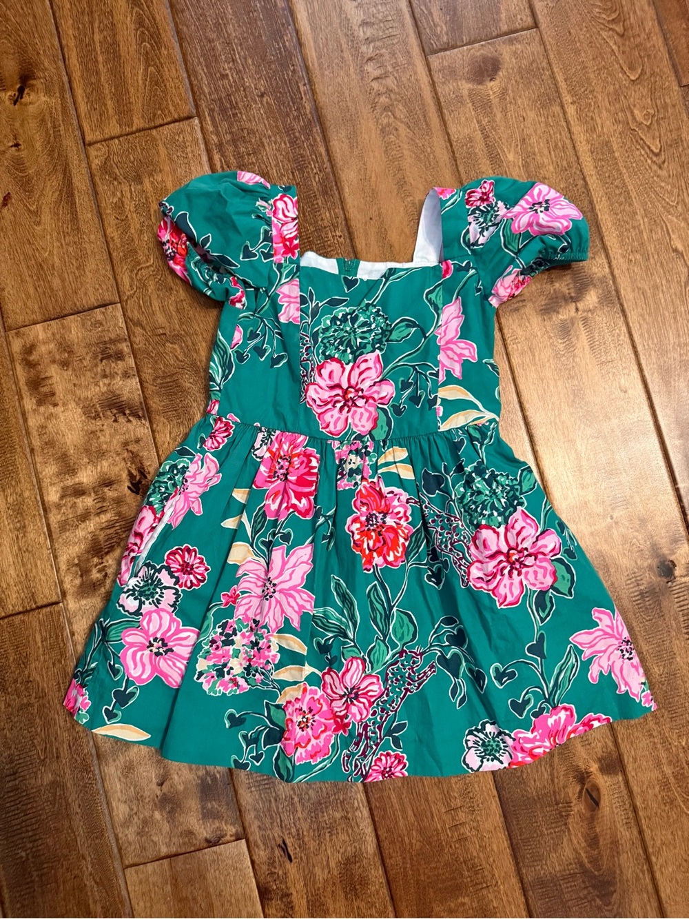 Lilly green and pink floral dress size 5 girls